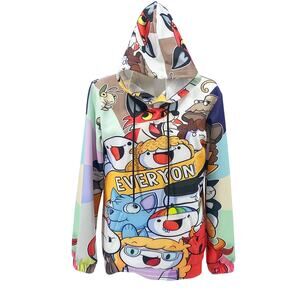 The Odd 1s Out Colorful Cartoon Graphic Hoodie Size L